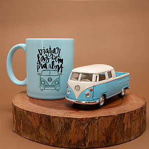 Kit Kombi e caneca - Viajar Faz Bem para a Alma