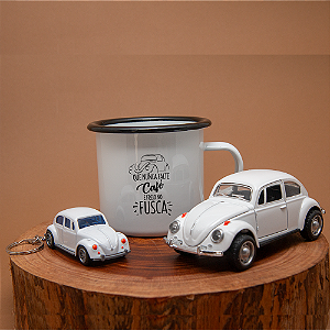 Kit que nunca falte café - caneca esmaltada