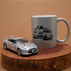 Kit Miniatura e Caneca Nissan Skyline R35 – Escala 1/36