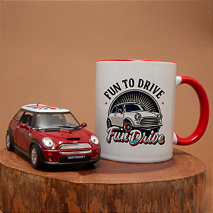 Kit Mini Cooper – Miniatura Colecionável + Caneca Cerâmica 325ml