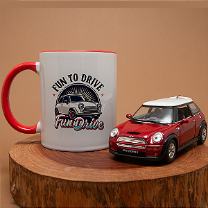 Kit Mini Cooper – Miniatura Colecionável + Caneca Cerâmica 325ml