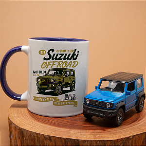 Kit Suzuki Jimny – Miniatura Colecionável + Caneca Personalizada Off-Road