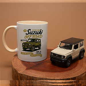 Kit Suzuki Jimny – Miniatura Colecionável + Caneca Personalizada Off-Road