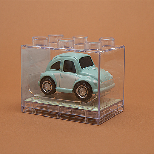 Miniatura Fusca Metal 6cm com Caixa Acrílica Modular – Colecionável