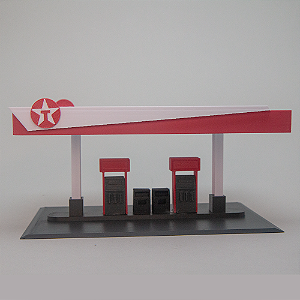 Miniatura Posto Texaco Vintage 3D – Diorama Decorativo 18x10x10cm