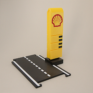 Totem Shell Decorativo 16cm – Posto Vintage Automotivo em Impressão 3D