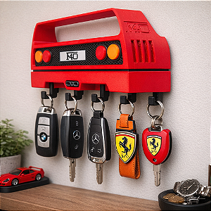 Porta-Chaves F40 3D – Estilo Clássico Esportivo (23x12x5,5cm)