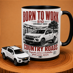 Kit Chevrolet S10 2023 1:64 + Caneca Personalizada Exclusiva