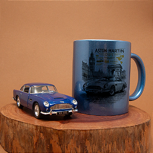 Kit Aston Martin DB5 007 – Miniatura 1:38 + Caneca Colecionável