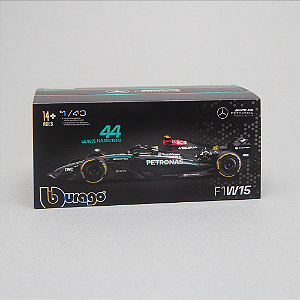 Miniatura F1 2024 Mercedes-AMG W15 Hamilton 1/43 com Piloto