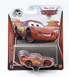 Miniatura Relâmpago McQueen Flash McQueen 20 Anos Disney Pixar Cars Mattel 1:55