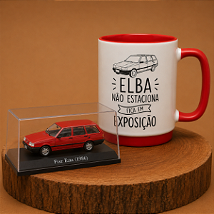 Kit Fiat Elba 1986 1:43 + Caneca – Presente para Fãs de Clássicos