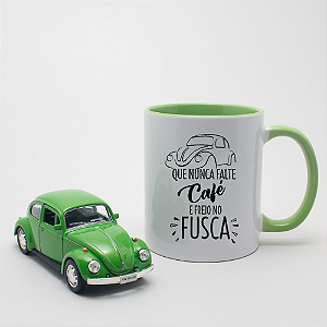 Kit Caneca e Miniatura Fusca Verde
