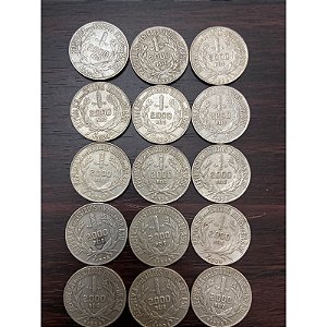 MOEDAS 2000 RÉIS - "MOCINHA" - 1924 A 1934 - PRATA .500