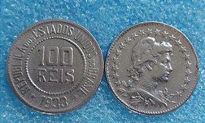 MOEDA DE 100 RÉIS  - CUPRONÍQUEL - 1918 A 1935 - MBC