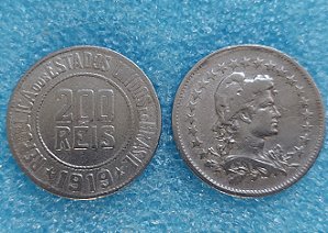 MOEDA DE 200 RÉIS  - CUPRONÍQUEL - 1918 A 1935 - MBC