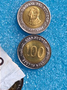 100 SUCRES 1997 - EQUADOR - COMEMORATIVA DOS 70 ANOS DO BANCO CENTRAL