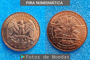 1 ONÇA DE COBRE .999 - USA - PLURIBUS UNUM