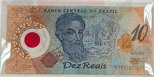 CÉDULA 10 REAIS - 2000 - POLÍMERO -SÉRIE 0001 NO FOLDER ORIGINAL DO BANCO CENTRAL DO BRASIL