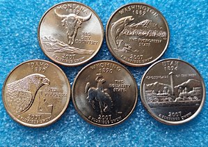 WASHINGTON QUARTERS - ESTADOS AMERICANOS 2007 DENVER (D) E PHILADELFIA (P)