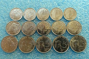 CENTAVOS DE CRUZEIRO - FAO, 1975 A 1978 - SÉRIES COMPLETAS OU MOEDAS AVULSAS