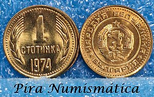BULGARIA - 1 STOTINKI - 3º LEV - 1974