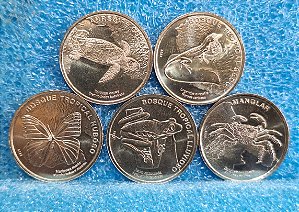 COSTA RICA - 50 COLONES 2023 - CONJUNTO DE MOEDAS - FAUNA COSTA RIQUENHA