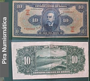 R-110d (Soberba +) Cédula BRASIL - 10 Mil Réis - 17ª estampa- número separado de estampa e série - 1942