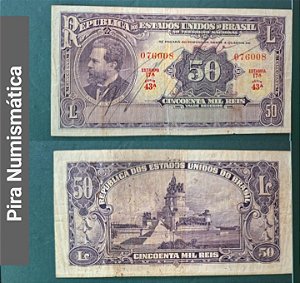 R-130 (MBC) Cédula BRASIL - Cincoenta Mil Réis - Autografada - 1936
