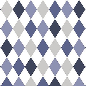 Papel de Parede Infantil Renascer Geométricos Losango Azul 6246