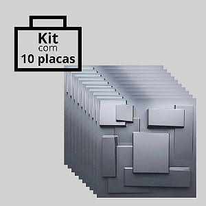 Kit com 10 unidades - Painel 3D Autoadesivo Cidades Preto