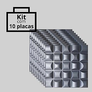 Kit com 10 unidades - Painel 3D Autoadesivo Troia Preto