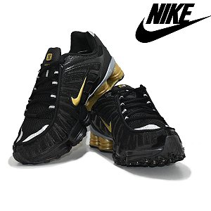 Tênis Nike Shox 12 Molas R4 Masculino - Preto e Dourado