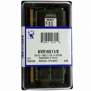 MEMORIA 8GB DDR3 1600 MHZ NOTEBOOK KVR16S11/8 16CP KINGSTON BOX