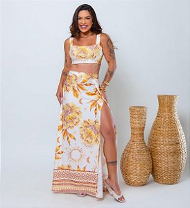 Conjunto flores do sol dourado