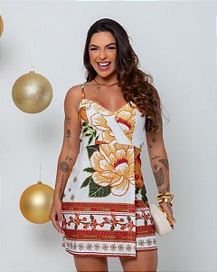VESTIDO CURTO FLORES OUTONO
