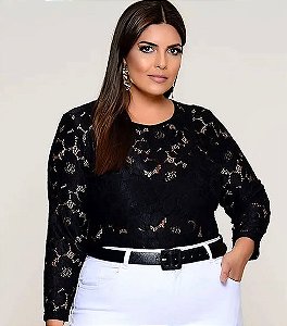 body de renda plus size