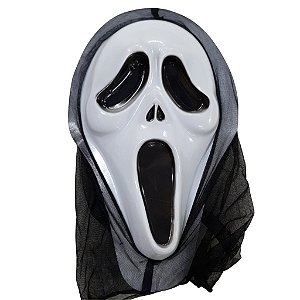 Máscara Branca Assassino Fantasma Capuz Festa Halloween
