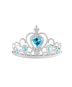 Tiara Coroa  Coração Pedras Azul Princesas Festa Fantasia