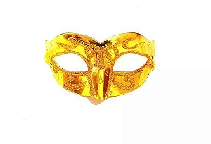 Máscara Veneziana Metalizada Detalhe Glitter Festa Carnaval