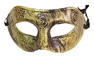 Máscara Veneziana Dourado Velho Festas Fantasias