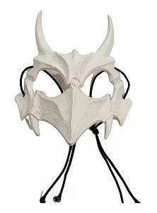 Máscara Pássaro Branco Chifre Festa Fantasia Halloween
