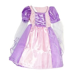 Fantasia Vestido Lilás Rapunzel Alana Infantil Festas