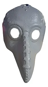 Máscara Festa Halloween Medico Medieval Peste Negra Prateado
