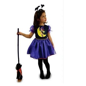 Fantasia Vestido Bruxa Janjan Infantil para Halloween