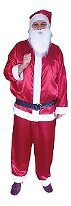 Fantasia Papai Noel GG Luxo Acetinada Completa Festa Natal