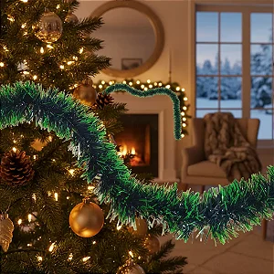 Festão Verde Mesclado Natal Luxo Enfeite Decoração