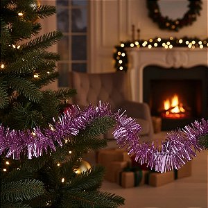 Festão Rosa 2 Metros Natal Luxo Enfeite