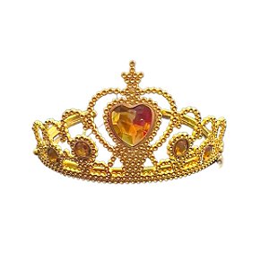 Tiara Coroa Princesa Dourado Strass Festa Fantasia