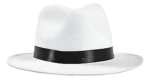 Chapéu Malandro Branco Festa Gangster Carnaval Halloween